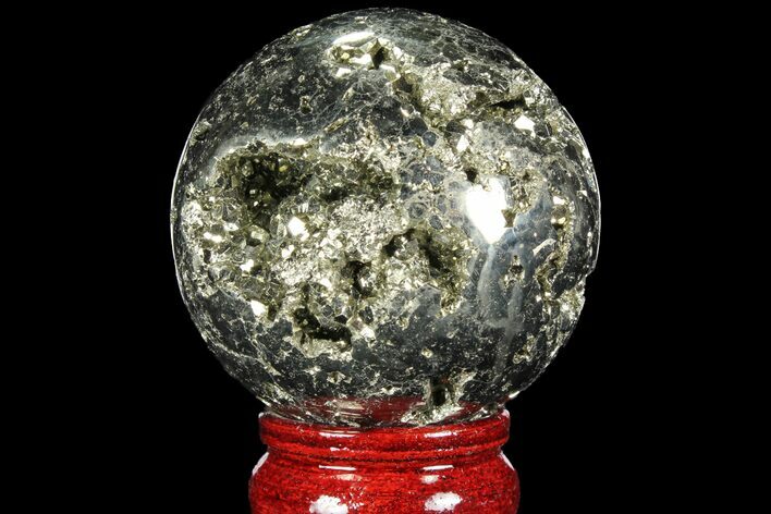 Polished Pyrite Sphere - Peru #98007